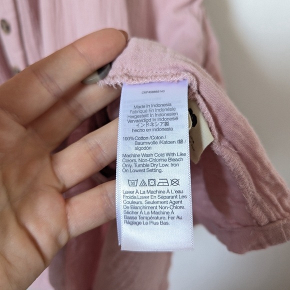 Madewell Lightspun Blush Pink Button Dress - Picture 6 of 6